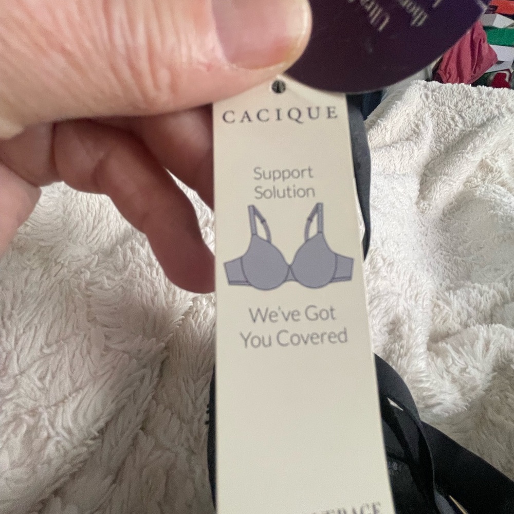 Cacique Black Lace Underwire Bra - Picture 3 of 5